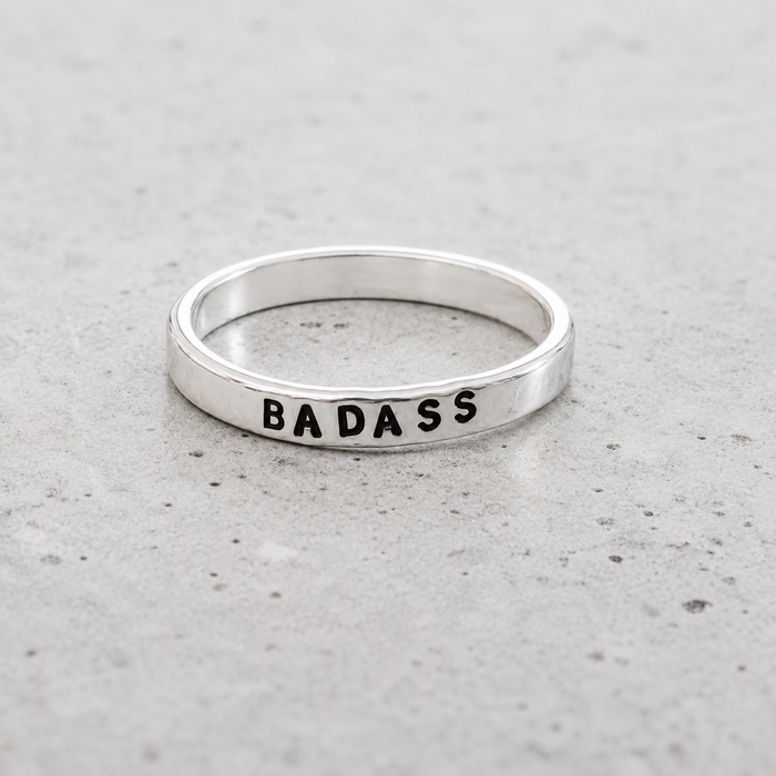 BADASS Sterling Silver Ring Salt and Sparkle