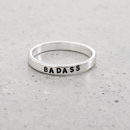 BADASS Sterling Silver Ring Salt and Sparkle
