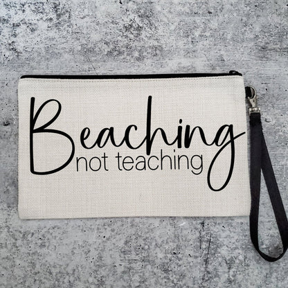 Beaching Not Teaching Teacher Appreciation Gift - Teacher Tote Bag for Summer Salt and Sparkle
