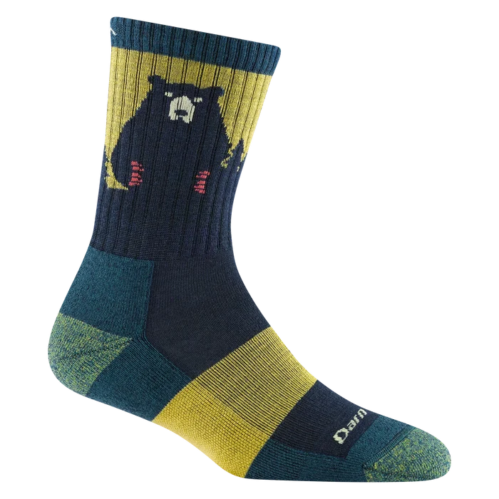 Dark teal Darn Tough Bear Town Micro Crew lightweight hiking sock.