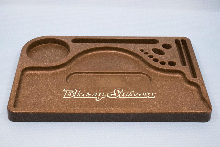 Blazy Susan Rolling Tray, sleek and durable organizer with a spacious layout, vibrant designs, and easy-to-clean surface for efficient smoking sessions.