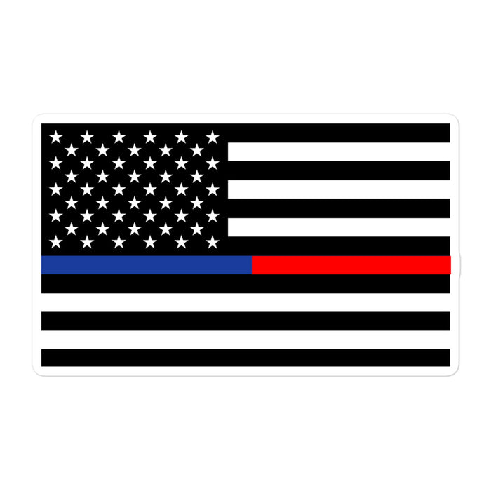 Blue and Red Line American Flag Sticker - EW1