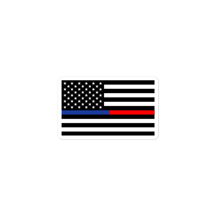 Blue and Red Line American Flag Sticker - EW1