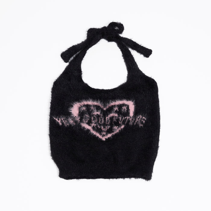 Black-Halter Top / S