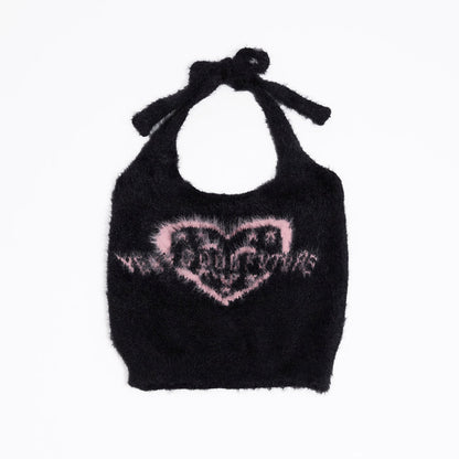 Black-Halter Top / S