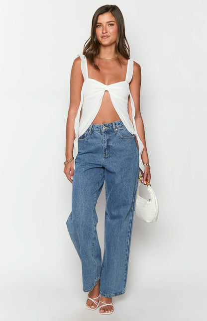 Caspian White Chiffon Top