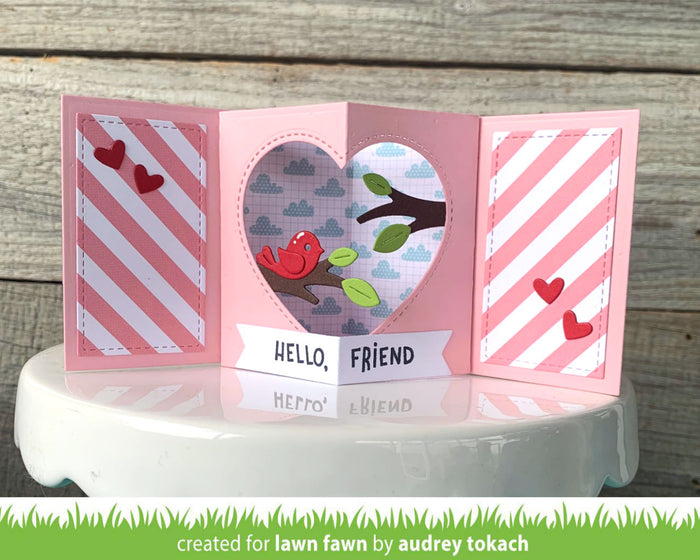 center picture window card heart add-on