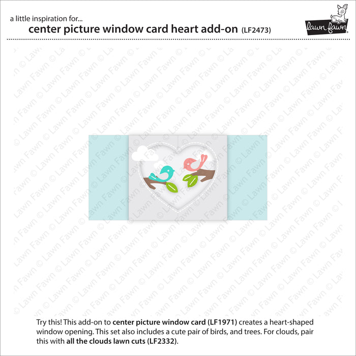 center picture window card heart add-on