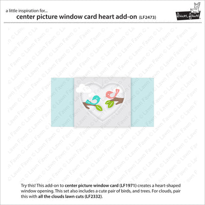 center picture window card heart add-on