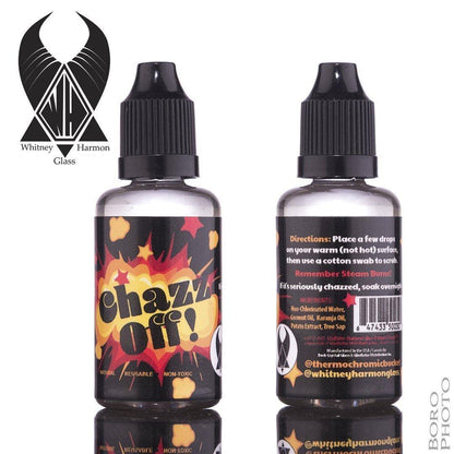Chazz-Off Banger Cleaner – Powerful Formula for Glass and Quartz Cleaning: Fast Acting, Dissolves Tough Stains, Reclaim, Residue, Quartz Bangers, Compact Size, 30ml Bottle, Perfect for Travel, Quick Cleanups, Eco-Friendly Formula, Non-Toxic, Biodegradable, Safe Use, Versatile Cleaning, Works on Glass, Quartz, Metal Accessories, Maximize Flavor, Ensures Your Setup Remains Fresh, Clean, Superior Taste.