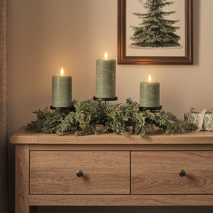 Christmas Conifer Trio Pillar Candle Holder