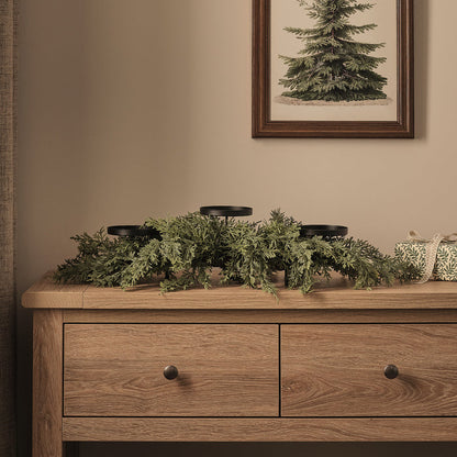 Christmas Conifer Trio Pillar Candle Holder