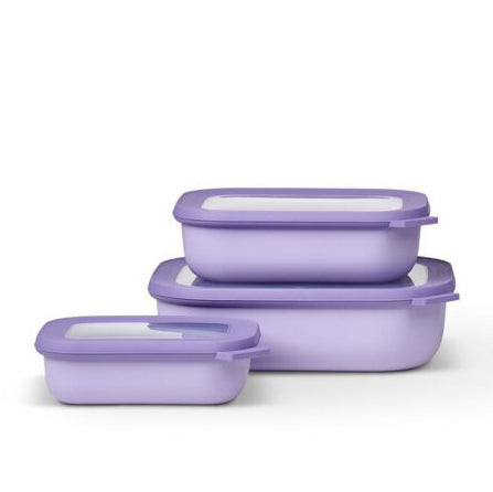 Cirqula Multi-Purpose Rectangle Container Set with Lids (Set of 3)
