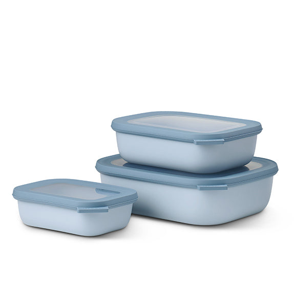 Cirqula Multi-Purpose Rectangle Container Set with Lids (Set of 3)