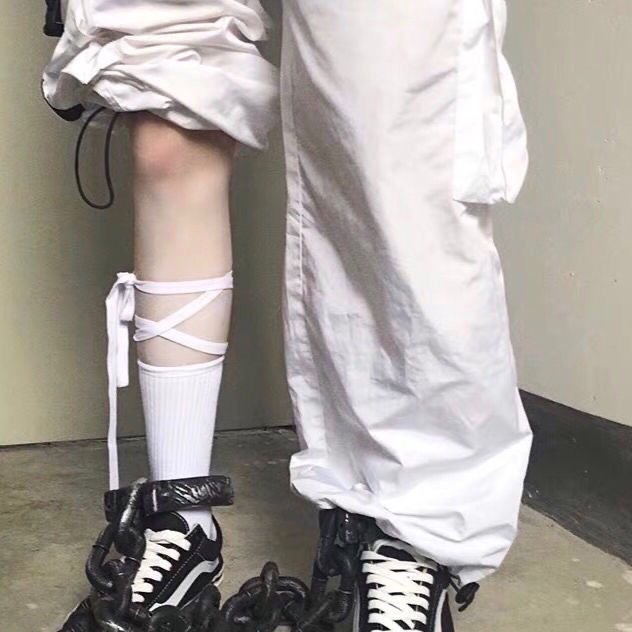 Classic Lace Up Tie High Ankle Socks