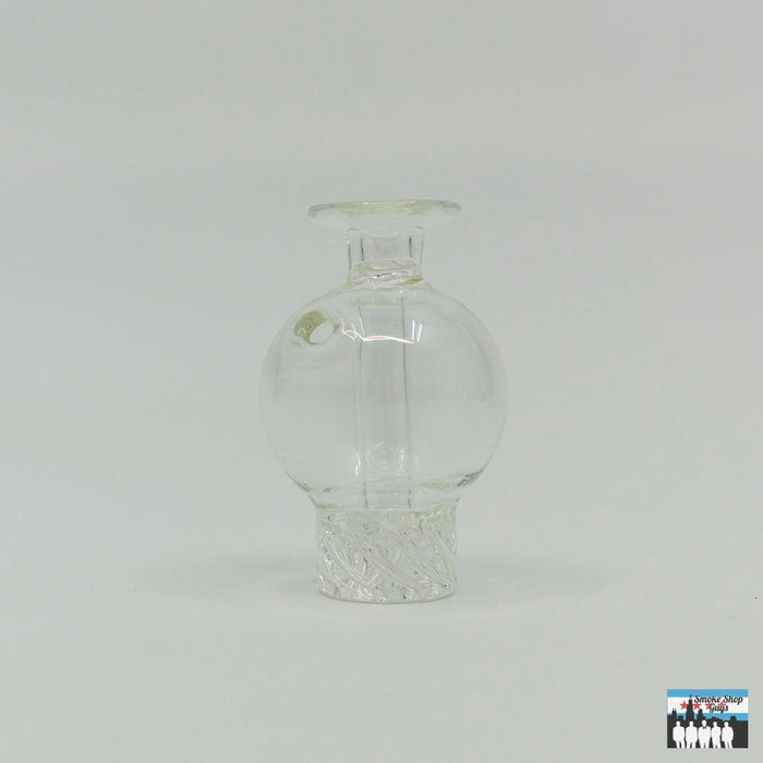 Clear 8-Hole GTR Spinner Cap – Enhanced Airflow for Dab Rigs: Features 8-Hole Design, Improved Vaporization, Airflow, Made from High-Quality Clear Glass, Durability, Enhances Efficiency, Flavor of Concentrates, Compatible with Various Bangers, Rigs, Perfect for Smoother, Flavorful Dabbing Sessions.