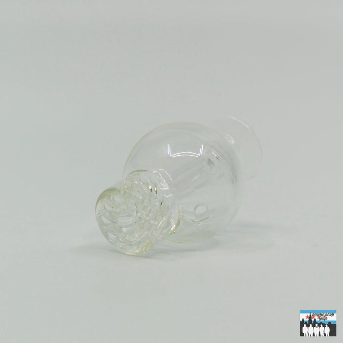 Enhanced Airflow Spinner Cap: Clear 8-Hole GTR, Improved Vaporization, High-Quality Clear Glass, Durable, Enhances Efficiency, Flavor, Compatible with Bangers, Rigs, Smoother, Flavorful Dabbing.