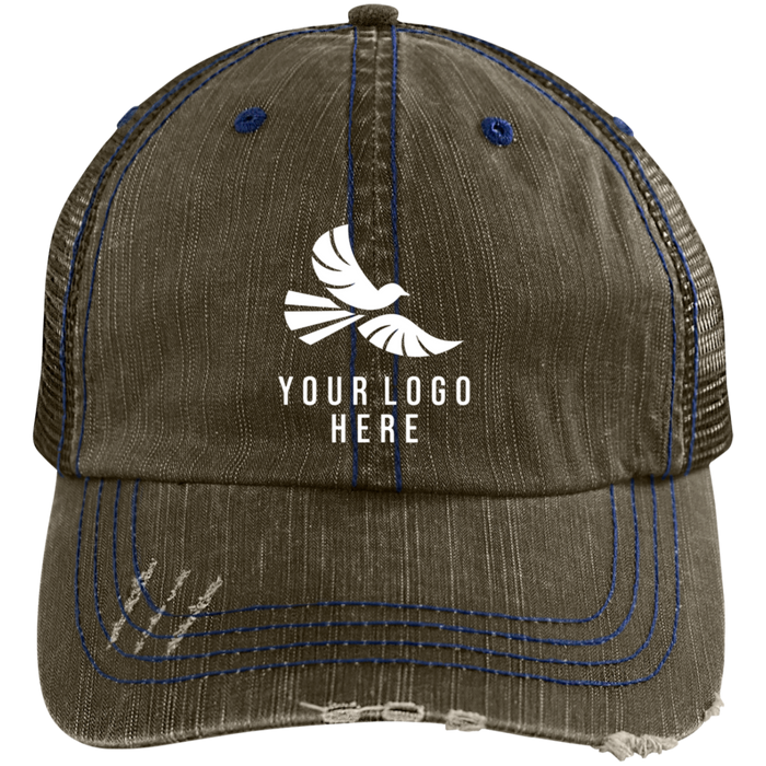 CMM Branded - Distressed Unstructured Trucker Cap - A1-1