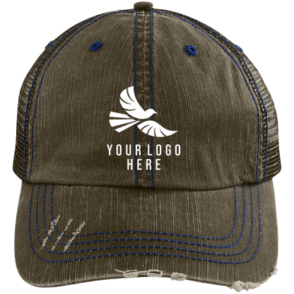 CMM Branded - Distressed Unstructured Trucker Cap - A1-1
