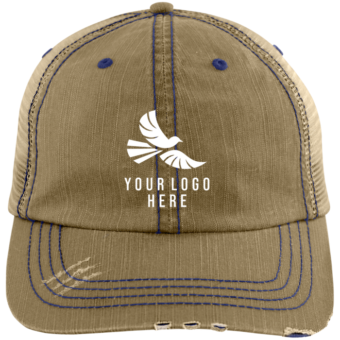 CMM Branded - Distressed Unstructured Trucker Cap - A1-1