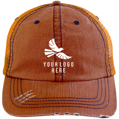 CMM Branded - Distressed Unstructured Trucker Cap - A1-1