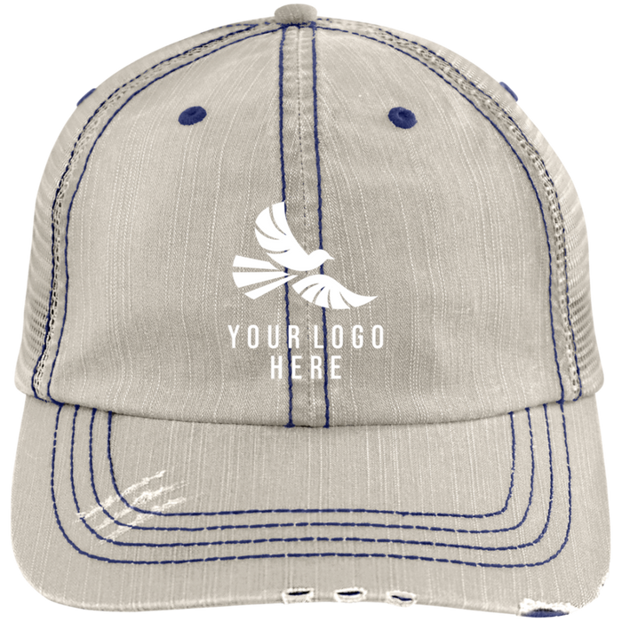 CMM Branded - Distressed Unstructured Trucker Cap - A1-1