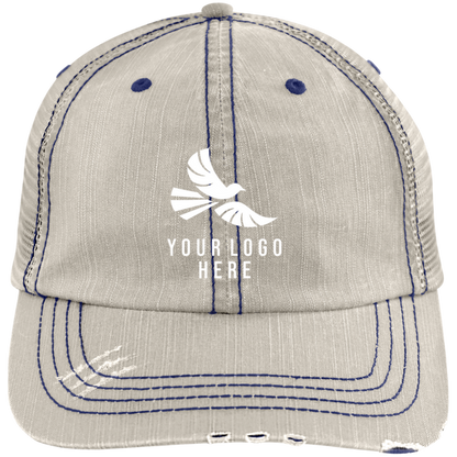 CMM Branded - Distressed Unstructured Trucker Cap - A1-1