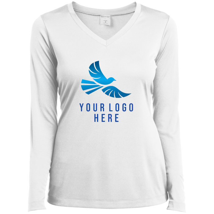 CMM Branded - LST353LS Ladies’ Long Sleeve Performance V-Neck Tee - A1-1