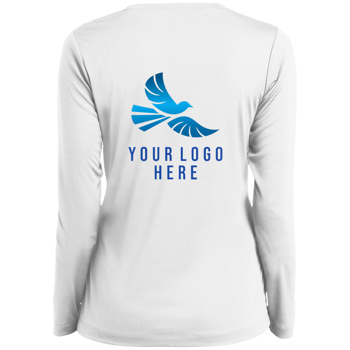 CMM Branded - LST353LS Ladies’ Long Sleeve Performance V-Neck Tee - A1-1