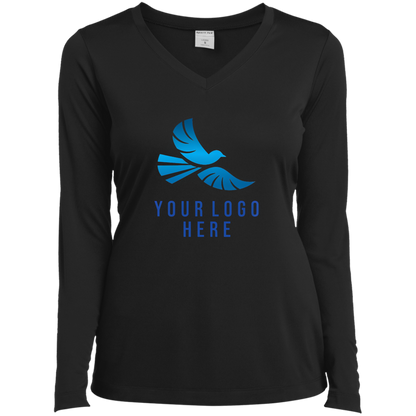 CMM Branded - LST353LS Ladies’ Long Sleeve Performance V-Neck Tee - A1-1