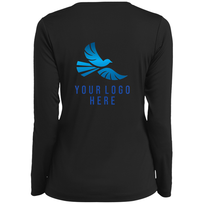 CMM Branded - LST353LS Ladies’ Long Sleeve Performance V-Neck Tee - A1-1