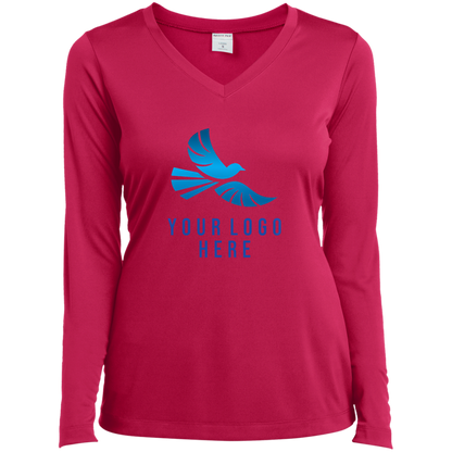 CMM Branded - LST353LS Ladies’ Long Sleeve Performance V-Neck Tee - A1-1
