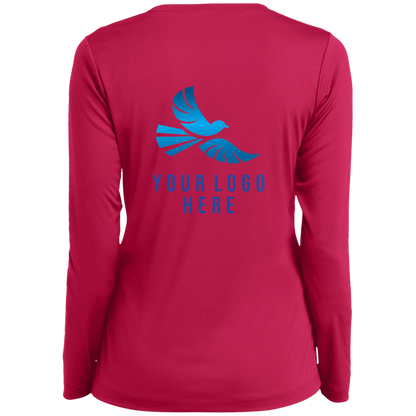 CMM Branded - LST353LS Ladies’ Long Sleeve Performance V-Neck Tee - A1-1