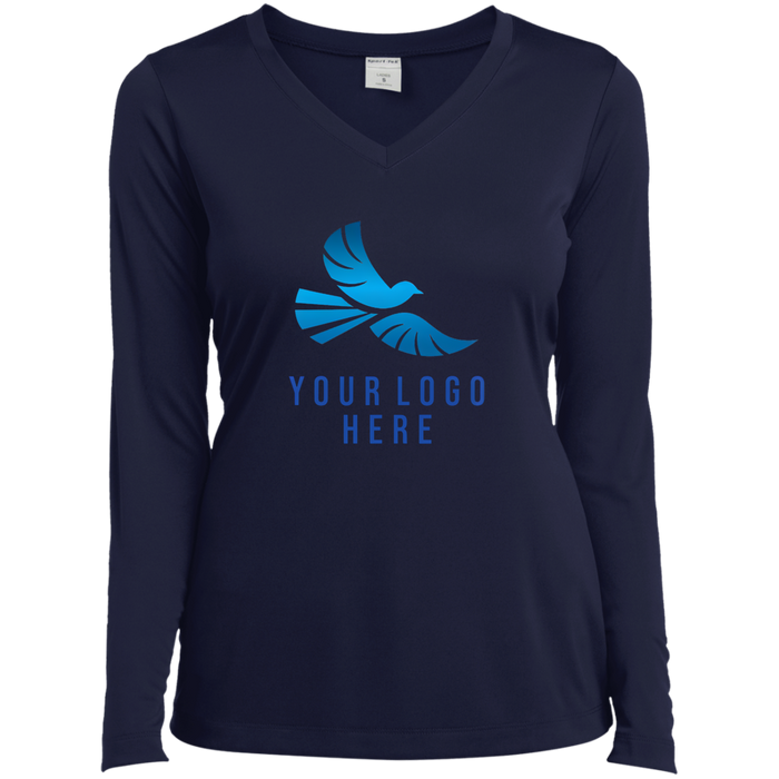 CMM Branded - LST353LS Ladies’ Long Sleeve Performance V-Neck Tee - A1-1