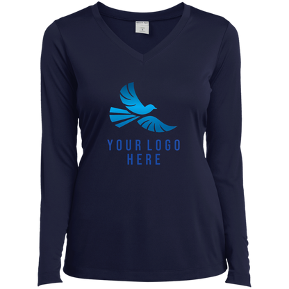 CMM Branded - LST353LS Ladies’ Long Sleeve Performance V-Neck Tee - A1-1
