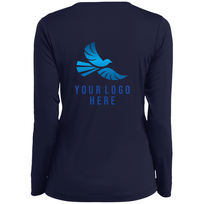 CMM Branded - LST353LS Ladies’ Long Sleeve Performance V-Neck Tee - A1-1