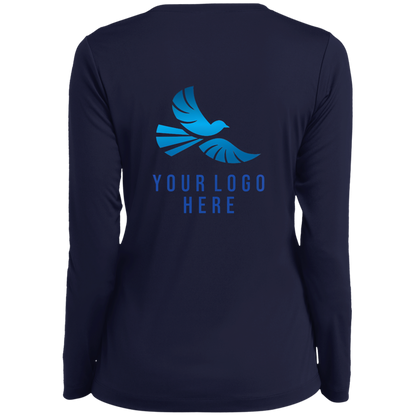 CMM Branded - LST353LS Ladies’ Long Sleeve Performance V-Neck Tee - A1-1