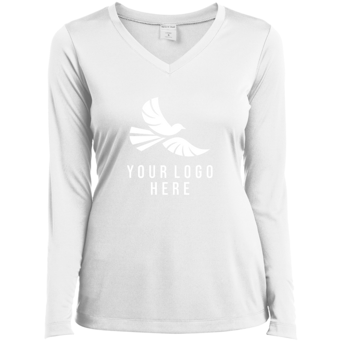 CMM Branded - LST353LS Ladies’ Long Sleeve Performance V-Neck Tee - A1-2