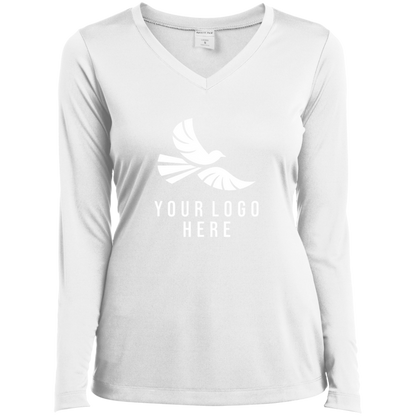 CMM Branded - LST353LS Ladies’ Long Sleeve Performance V-Neck Tee - A1-2