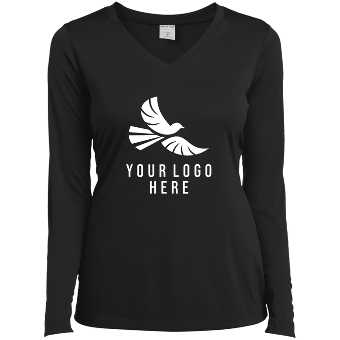 CMM Branded - LST353LS Ladies’ Long Sleeve Performance V-Neck Tee - A1-2