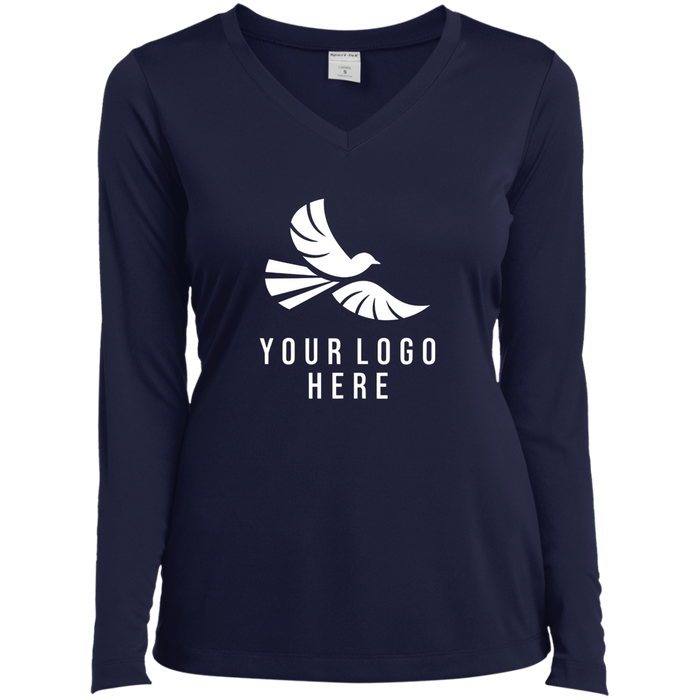 CMM Branded - LST353LS Ladies’ Long Sleeve Performance V-Neck Tee - A1-2