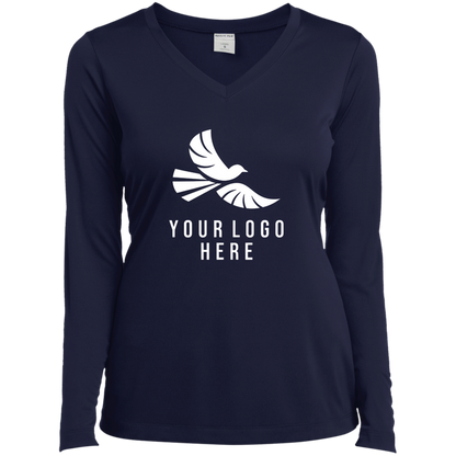CMM Branded - LST353LS Ladies’ Long Sleeve Performance V-Neck Tee - A1-2