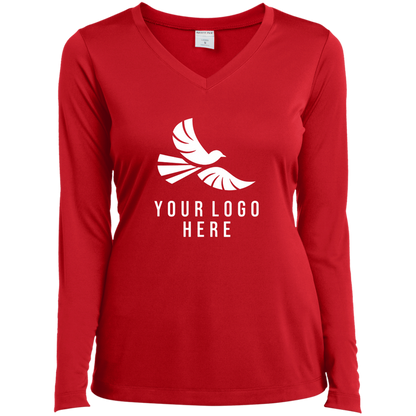 CMM Branded - LST353LS Ladies’ Long Sleeve Performance V-Neck Tee - A1-2