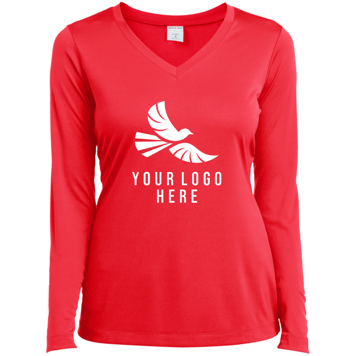CMM Branded - LST353LS Ladies’ Long Sleeve Performance V-Neck Tee - A1-2