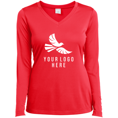 CMM Branded - LST353LS Ladies’ Long Sleeve Performance V-Neck Tee - A1-2