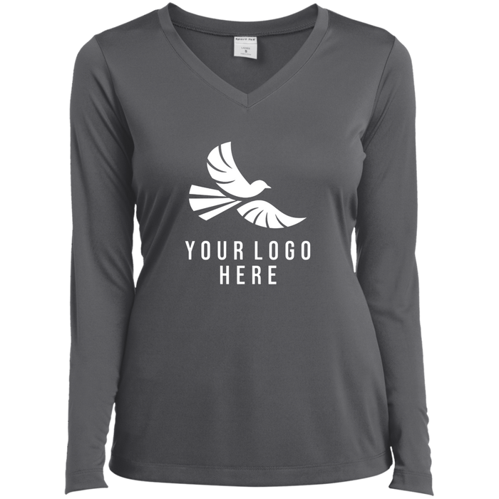CMM Branded - LST353LS Ladies’ Long Sleeve Performance V-Neck Tee - A1-2