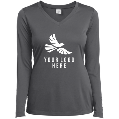 CMM Branded - LST353LS Ladies’ Long Sleeve Performance V-Neck Tee - A1-2