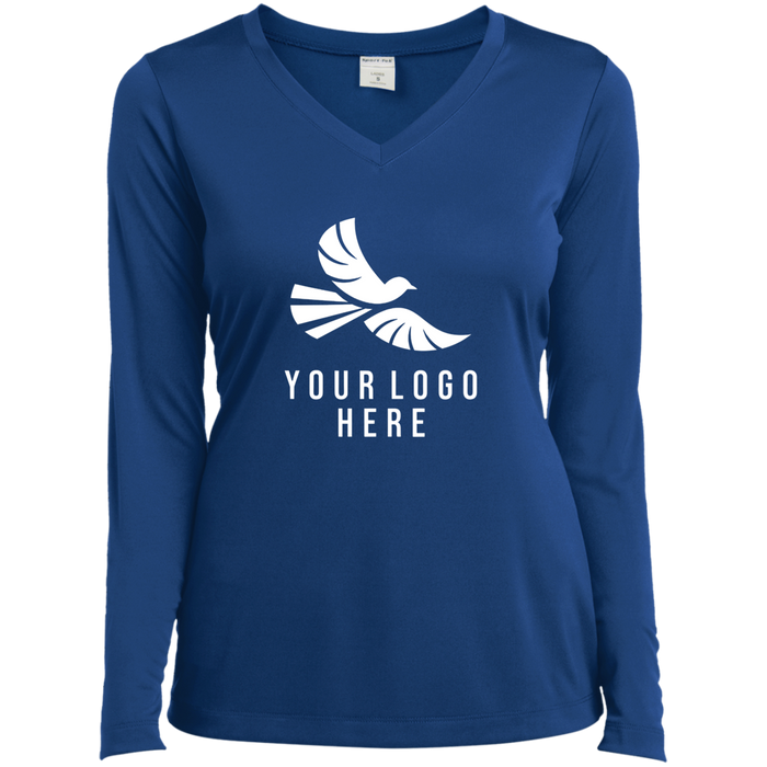CMM Branded - LST353LS Ladies’ Long Sleeve Performance V-Neck Tee - A1-2