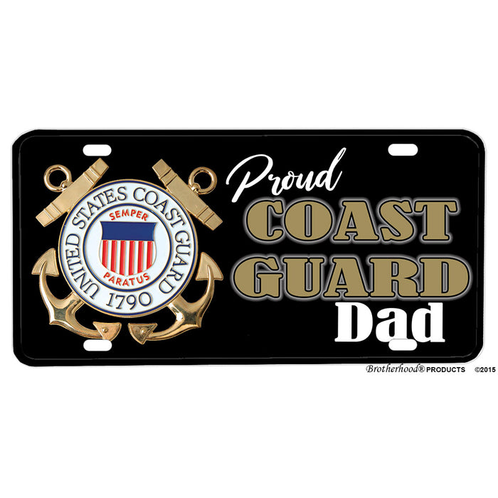 Coast Guard Mom or Dad Design Aluminum License Plate