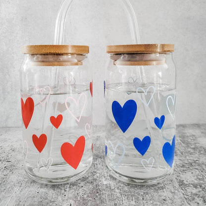 Color Changing Valentine's Day Glass Heart Cups Salt and Sparkle